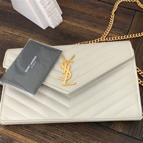 ysl purse white|white ysl clutch purse.